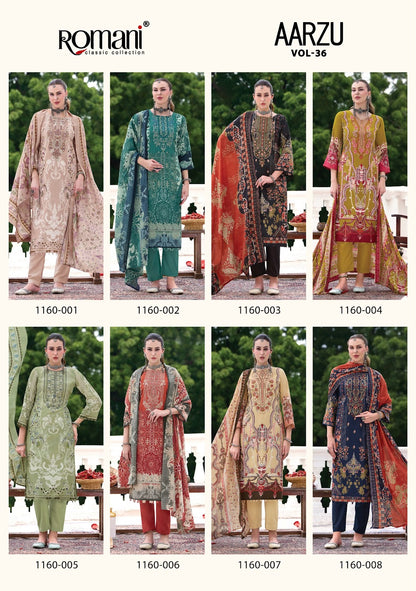 Aarzu Vol 36 Romani Soft Cotton Karachi Salwar Suits Manufacturer Ahmedabad