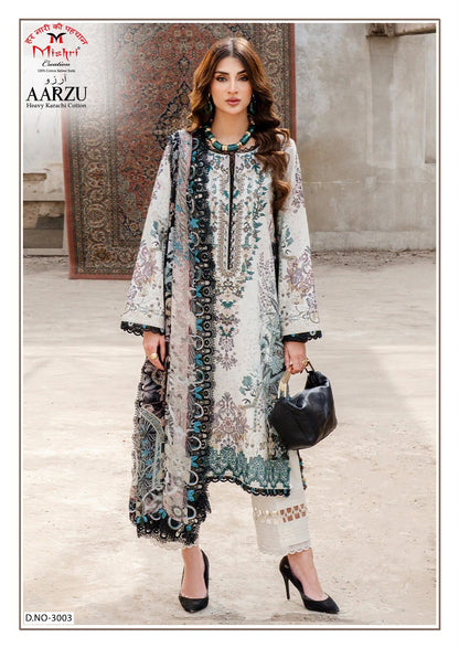 Aarzu Vol 3 Mishri Cotton Karachi Salwar Suits Supplier