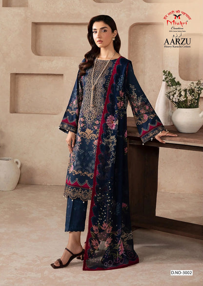 Aarzu Vol 3 Mishri Cotton Karachi Salwar Suits Supplier