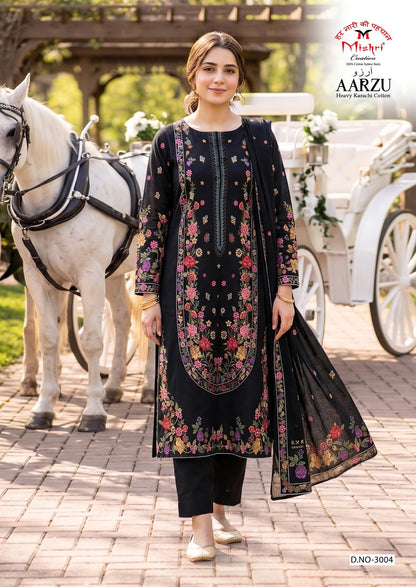 Aarzu Vol 3 Mishri Cotton Karachi Salwar Suits Supplier