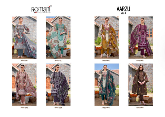 Aarzu Vol 3 Romani Soft Cotton Karachi Salwar Suits Manufacturer India