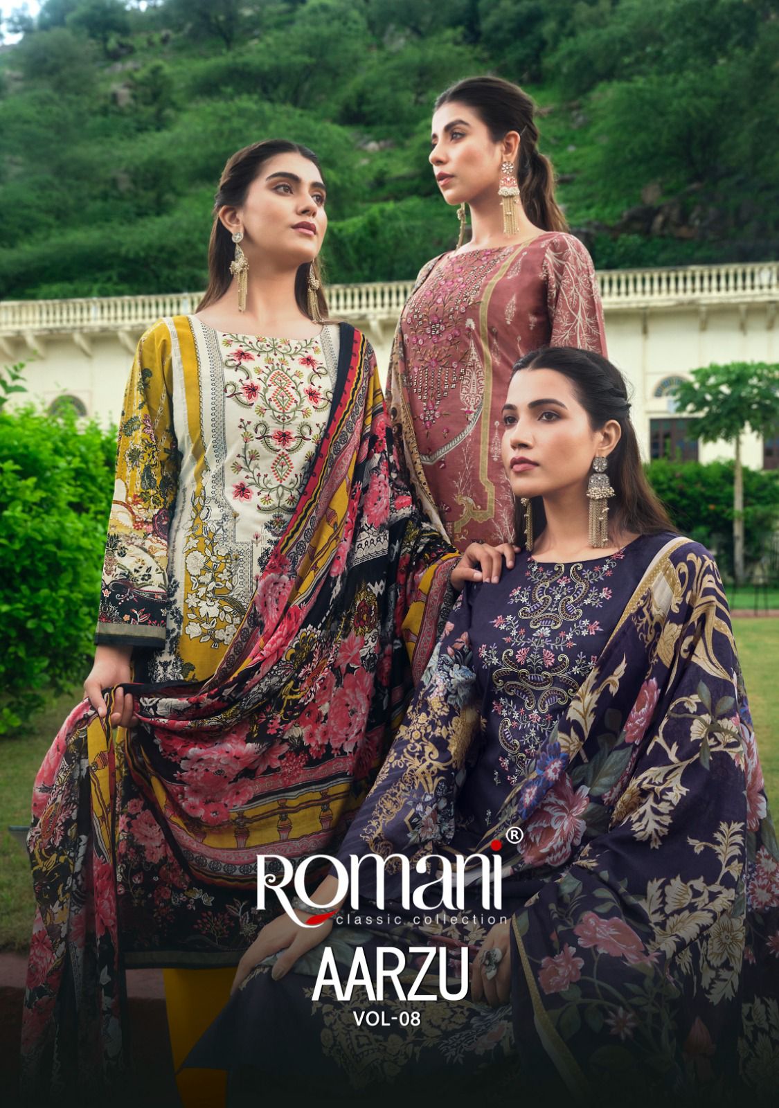 Aarzu Vol 8 Romani Cotton Karachi Salwar Suits Wholesaler India