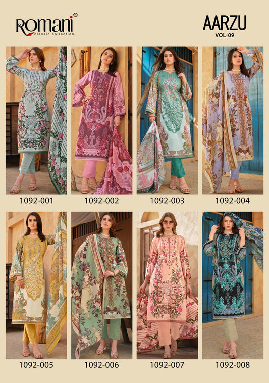Aarzu Vol 9 Romani Cotton Karachi Salwar Suits Wholesale Price