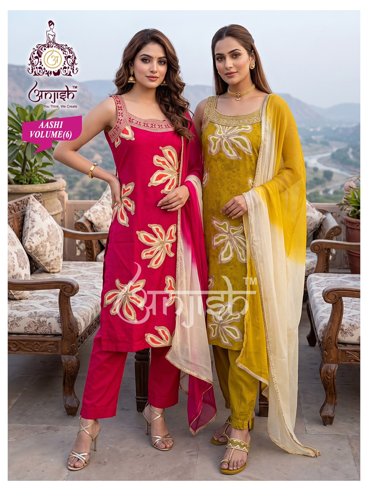 Aashi Anjish Reyon Readymade Pant Style Suits Supplier India
