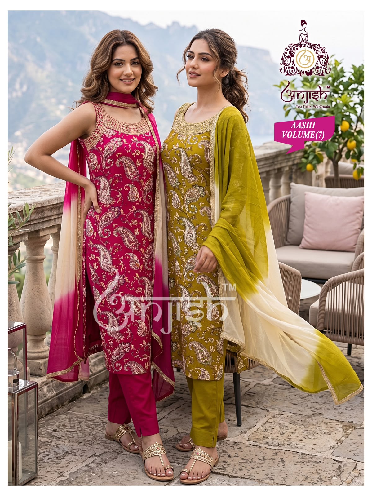 Aashi Anjish Reyon Readymade Pant Style Suits Supplier India