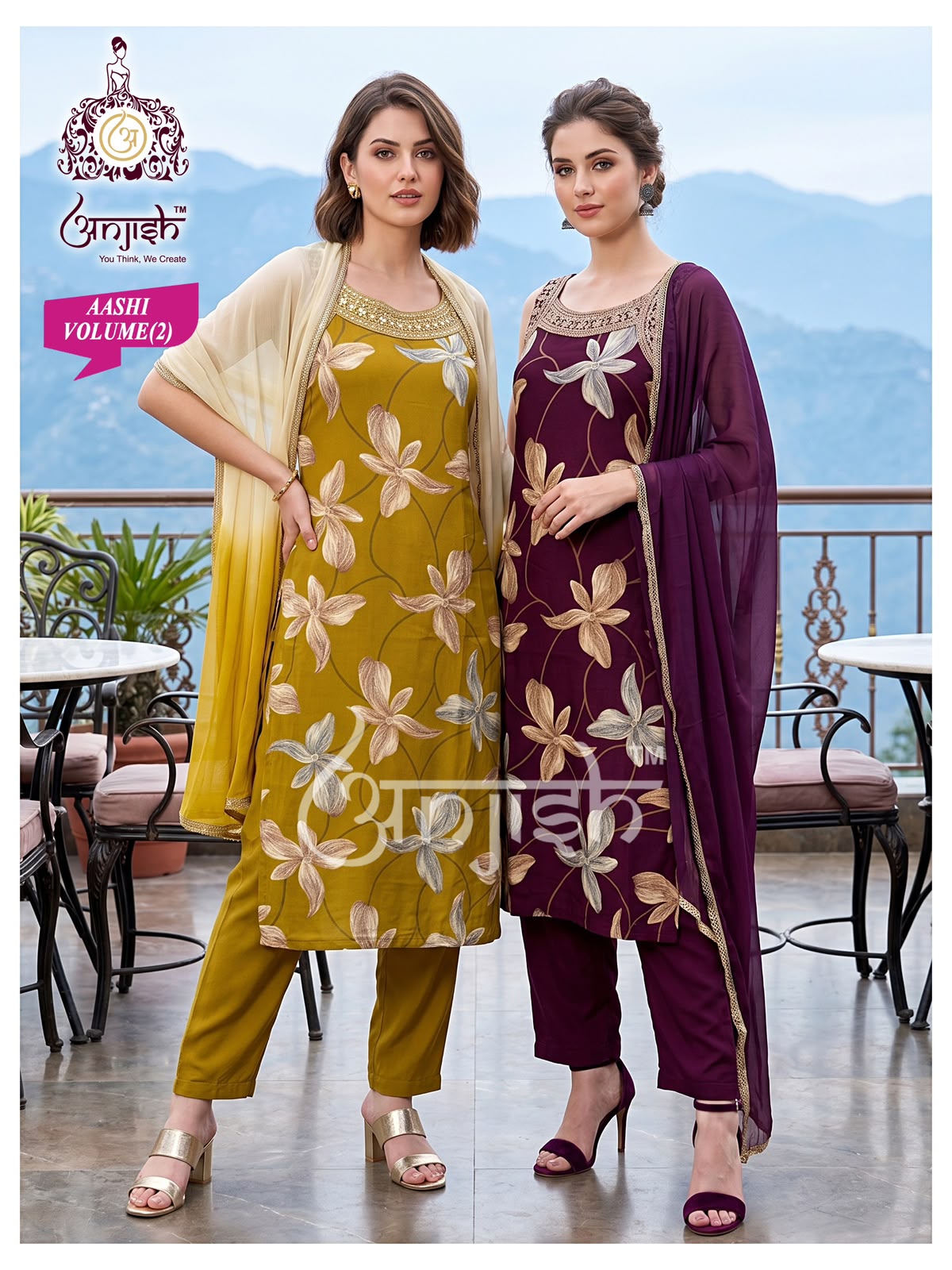 Aashi Anjish Reyon Readymade Pant Style Suits Supplier India