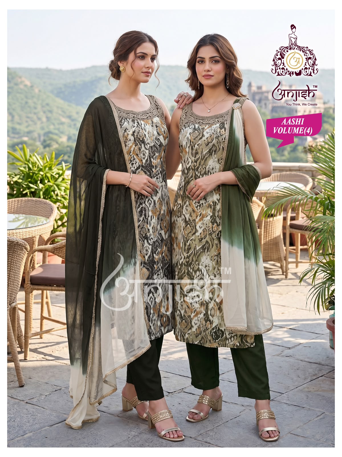 Aashi Anjish Reyon Readymade Pant Style Suits Supplier India