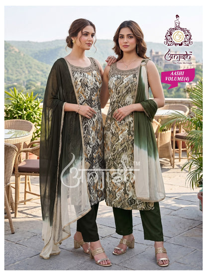 Aashi Anjish Reyon Readymade Pant Style Suits Supplier India