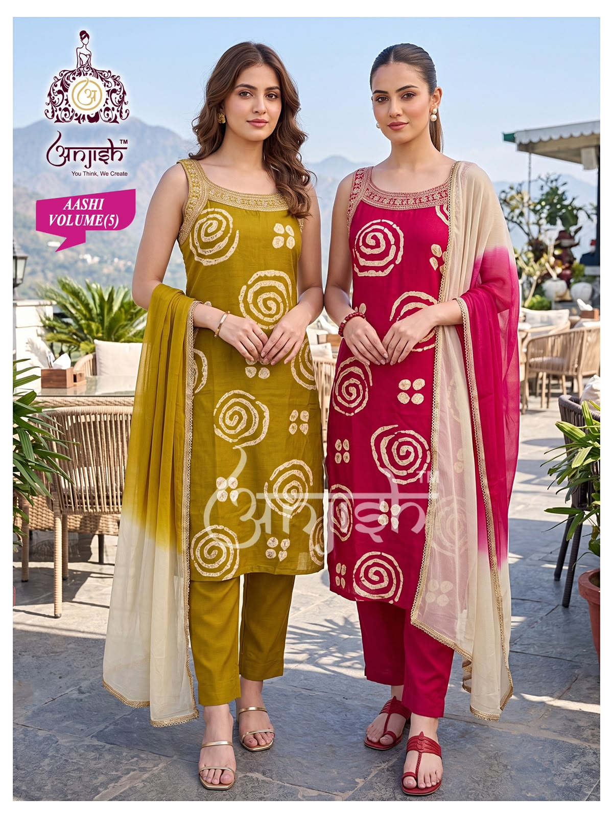 Aashi Anjish Reyon Readymade Pant Style Suits Supplier India
