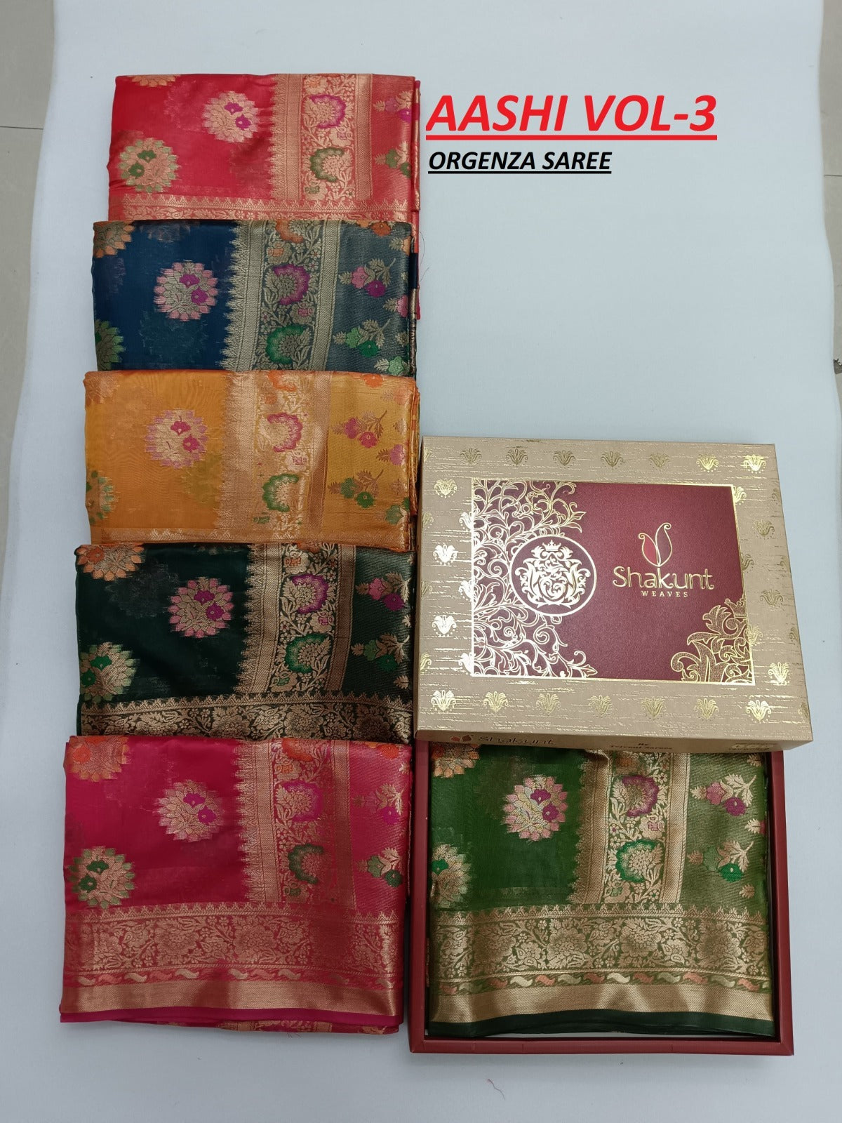 Aashi Series Shakunt Organza Sarees Wholesaler Gujarat