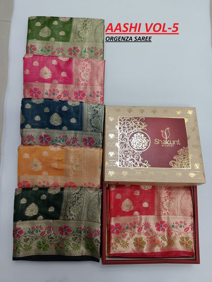 Aashi Series Shakunt Organza Sarees Wholesaler Gujarat