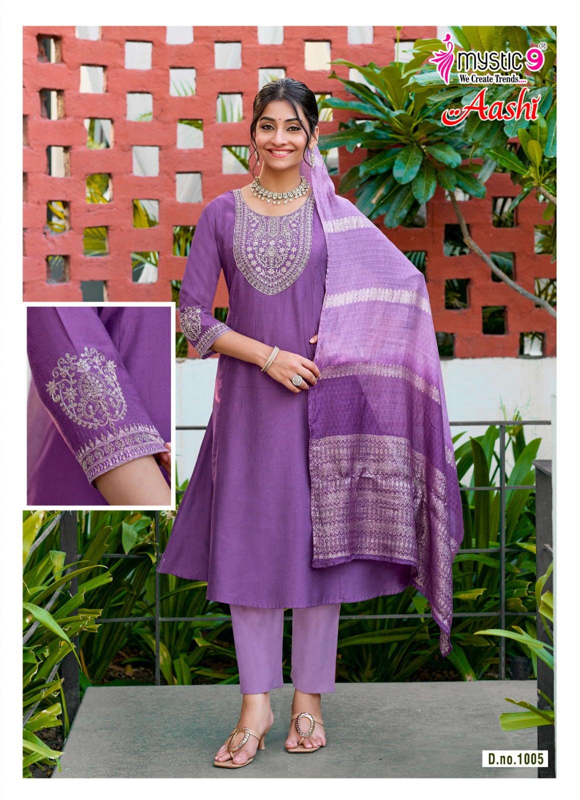 Aashi Vol 1 Rakshabandhan Special Mystic 9 Vertican Readymade Anarkali Suits Supplier