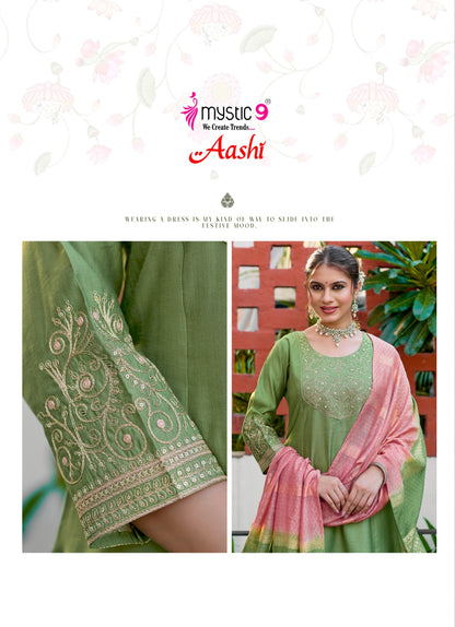 Aashi Vol 1 Rakshabandhan Special Mystic 9 Vertican Readymade Anarkali Suits Supplier