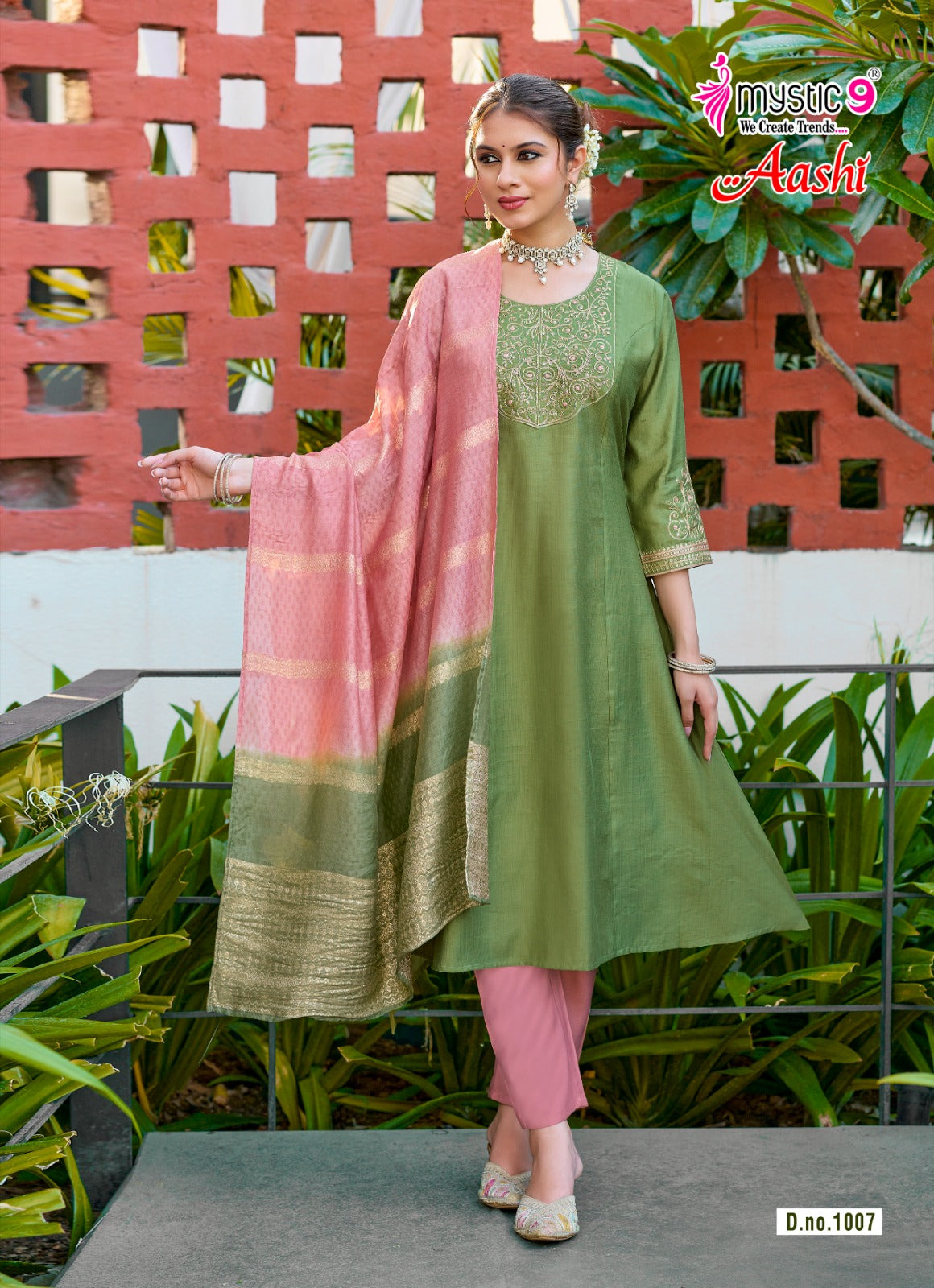 Aashi Vol 1 Rakshabandhan Special Mystic 9 Vertican Readymade Anarkali Suits Supplier