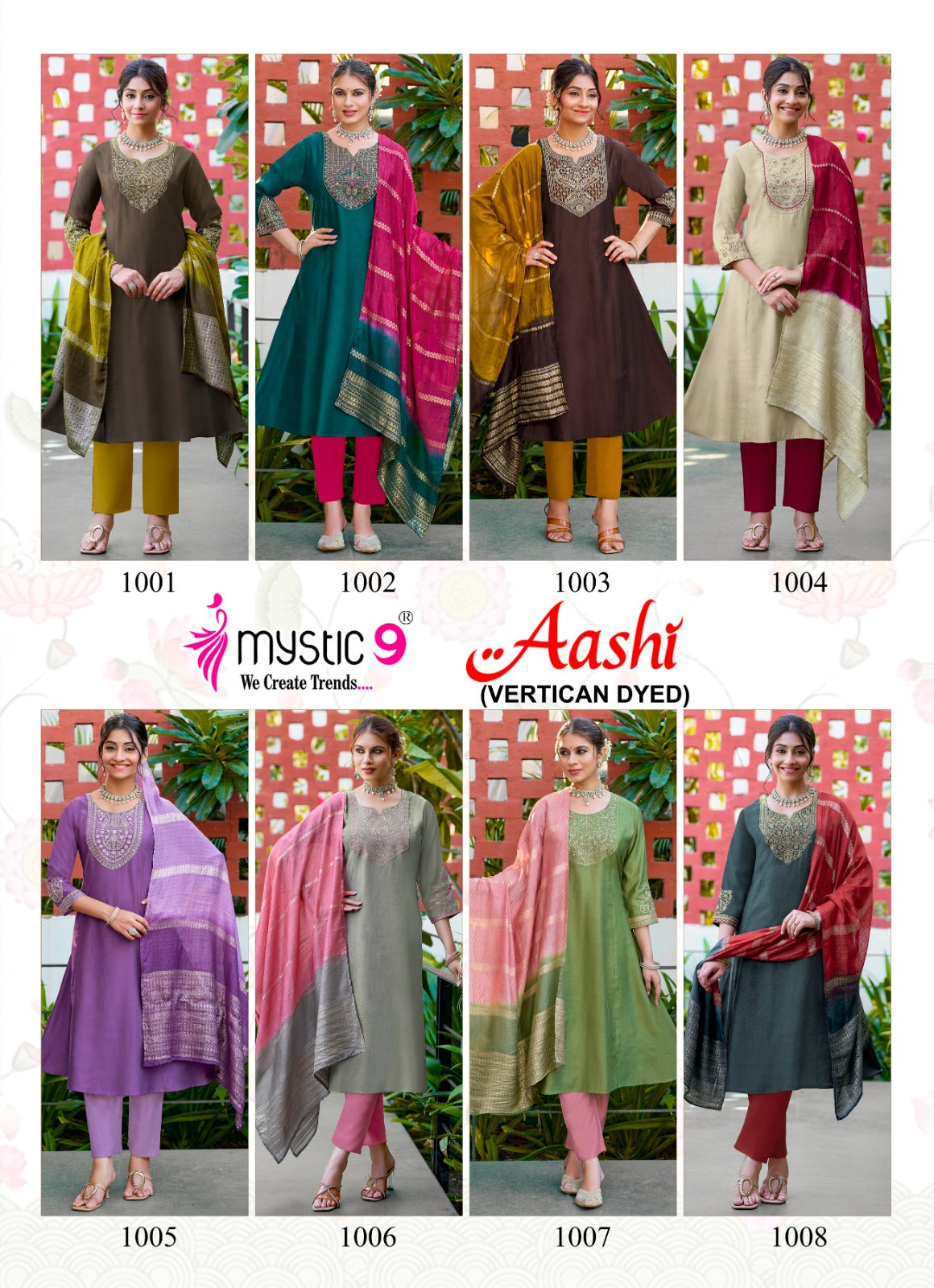 Aashi Vol 1 Rakshabandhan Special Mystic 9 Vertican Readymade Anarkali Suits Supplier