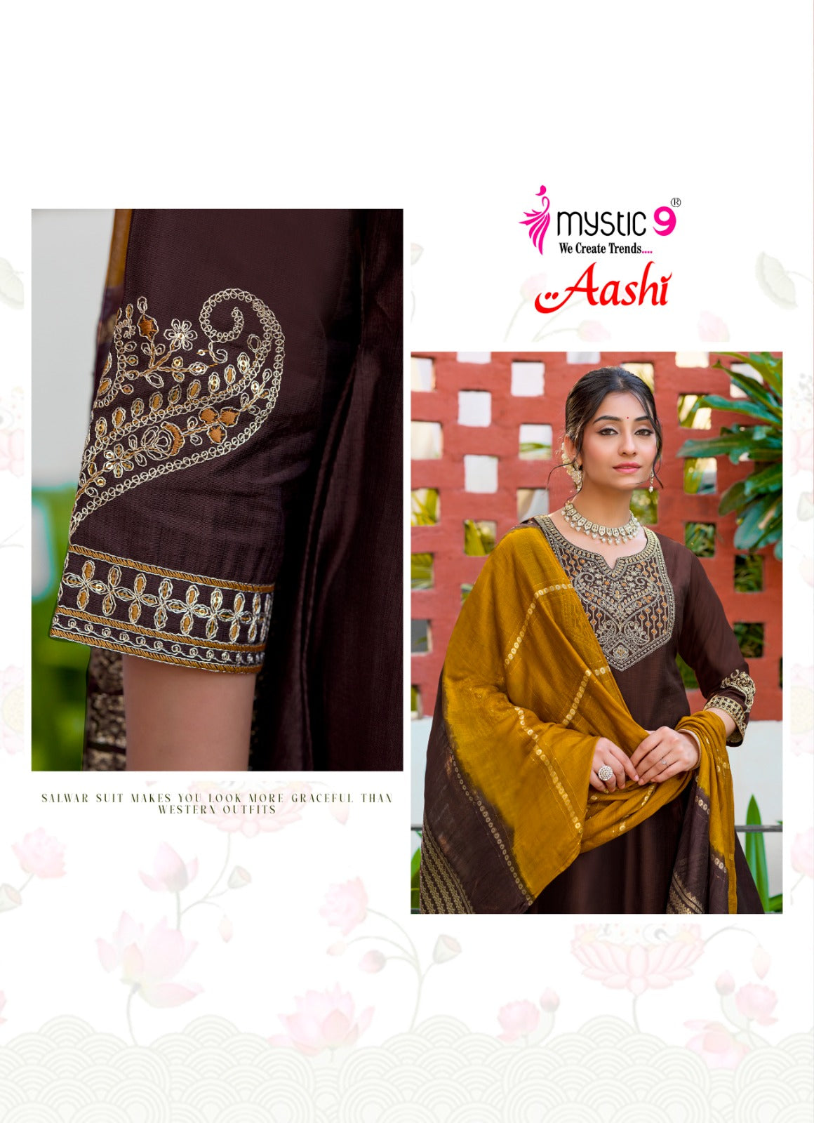 Aashi Vol 1 Rakshabandhan Special Mystic 9 Vertican Readymade Anarkali Suits Supplier