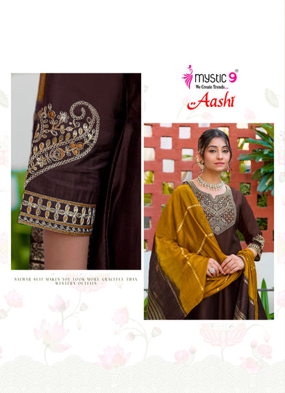 Aashi Vol 1 Rakshabandhan Special Mystic 9 Vertican Readymade Anarkali Suits Supplier