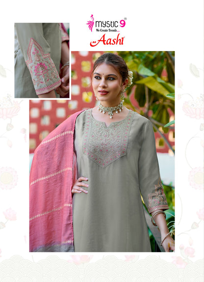 Aashi Vol 1 Rakshabandhan Special Mystic 9 Vertican Readymade Anarkali Suits Supplier