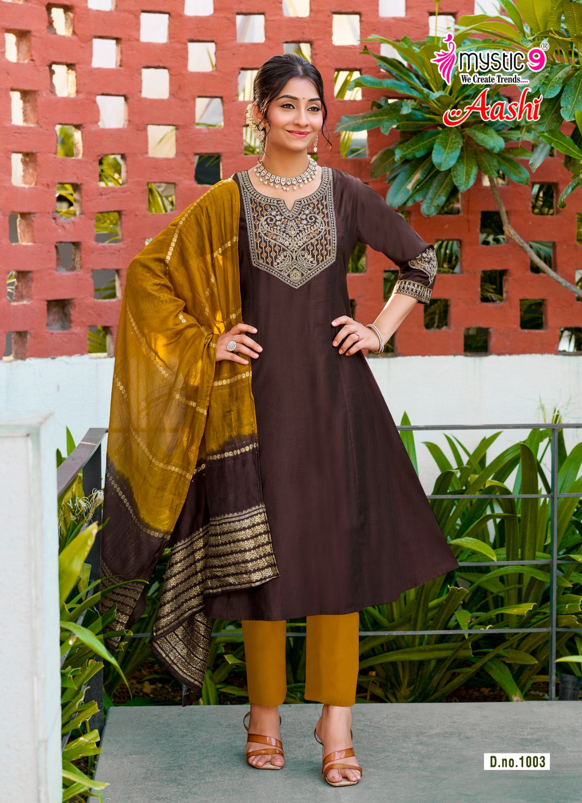 Aashi Vol 1 Rakshabandhan Special Mystic 9 Vertican Readymade Anarkali Suits Supplier