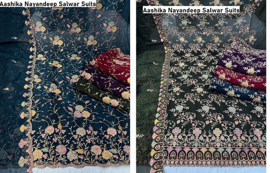 Aashika Nayandeep Crunchy Silk Salwar Suits Manufacturer Ahmedabad
