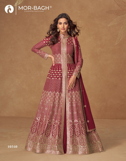 Aashirwad Almirah Mor Bagh Georgette Readymade Skirt Style Suits Wholesale Price