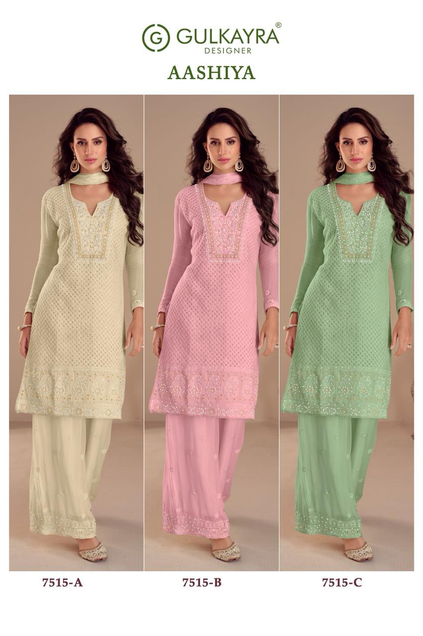 Aashiya Gulkayra Designer Georgette Pakistani Readymade Suits Wholesale