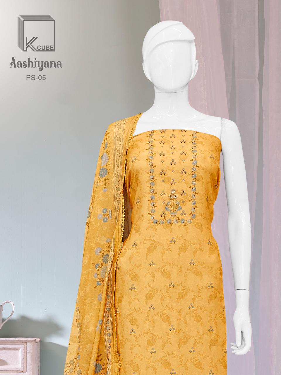 Aashiyana K Cube Pashmina Suits Supplier Gujarat
