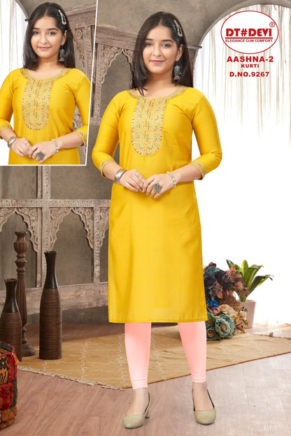 Aashna 2 Dn 9267 Dt Devi Vetican Girls Kurti Wholesale