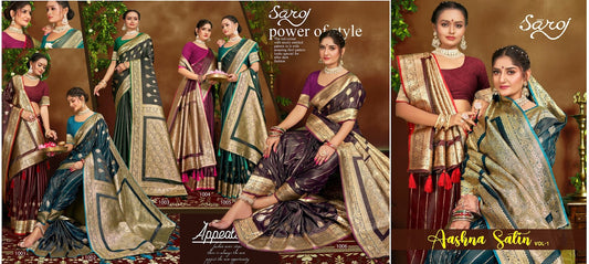 Aashna Satin Saroj Sarees Manufacturer Ahmedabad