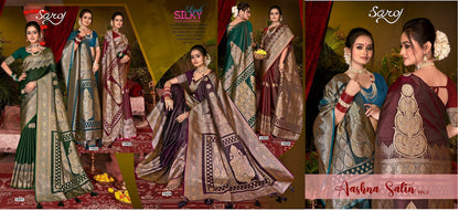 Aashna Satin Saroj Sarees Manufacturer Ahmedabad