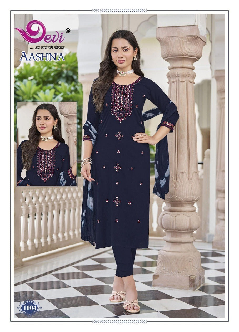 Aashna Vol 1 Devi Rayon 14Kg Readymade Pant Style Suits Supplier