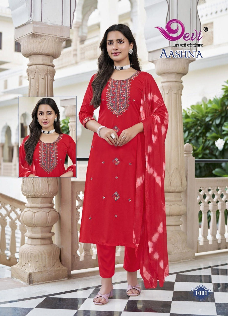 Aashna Vol 1 Devi Rayon 14Kg Readymade Pant Style Suits Supplier