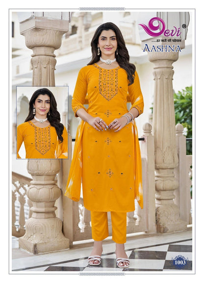 Aashna Vol 1 Devi Rayon 14Kg Readymade Pant Style Suits Supplier