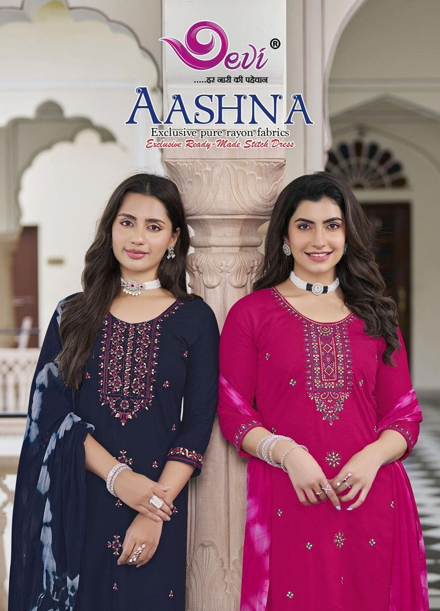 Aashna Vol 1 Devi Rayon 14Kg Readymade Pant Style Suits Supplier