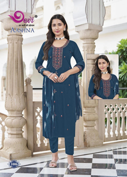 Aashna Vol 1 Devi Rayon 14Kg Readymade Pant Style Suits Supplier