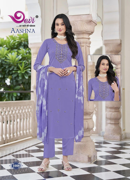 Aashna Vol 1 Devi Rayon 14Kg Readymade Pant Style Suits Supplier