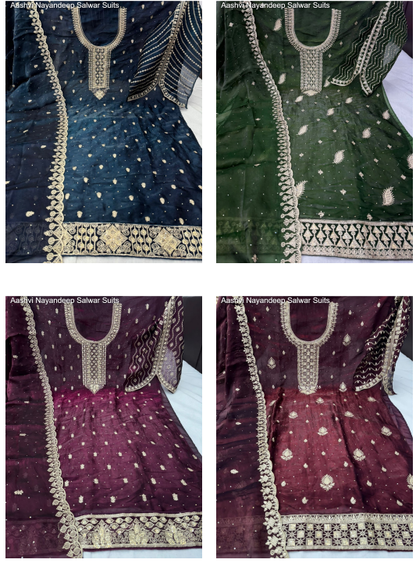 Aashvi Nayandeep Satin Salwar Suits Manufacturer India