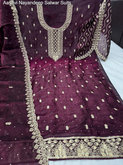 Aashvi Nayandeep Satin Salwar Suits Manufacturer India