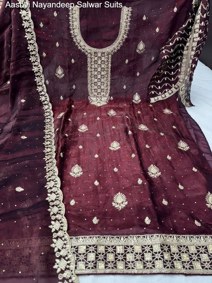 Aashvi Nayandeep Satin Salwar Suits Manufacturer India