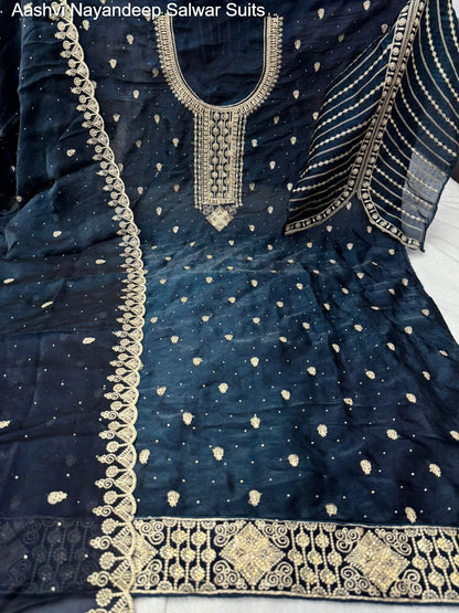 Aashvi Nayandeep Satin Salwar Suits Manufacturer India
