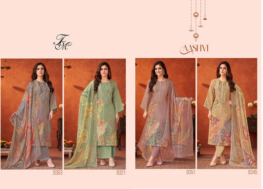 Aashvi Sahiba Staple Twill Pashmina Suits Wholesale