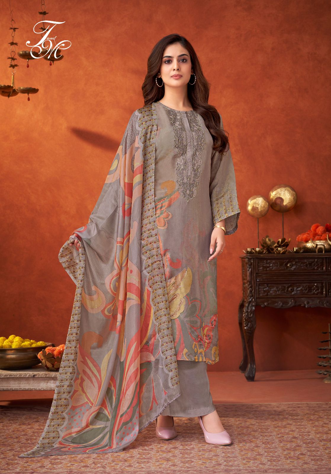 Aashvi Sahiba Staple Twill Pashmina Suits Wholesale