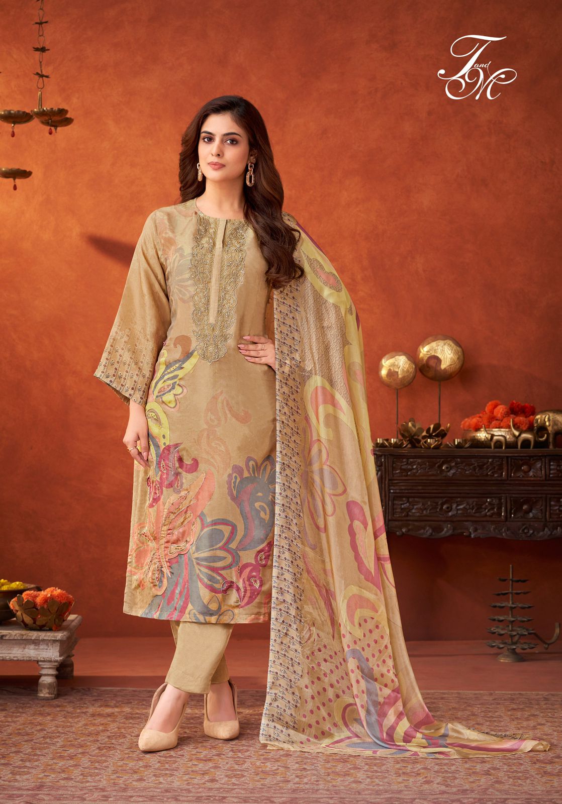 Aashvi Sahiba Staple Twill Pashmina Suits Wholesale