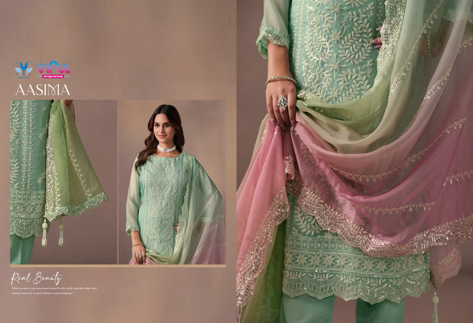 Aasima Vipul Organza Pant Style Suits Manufacturer Ahmedabad