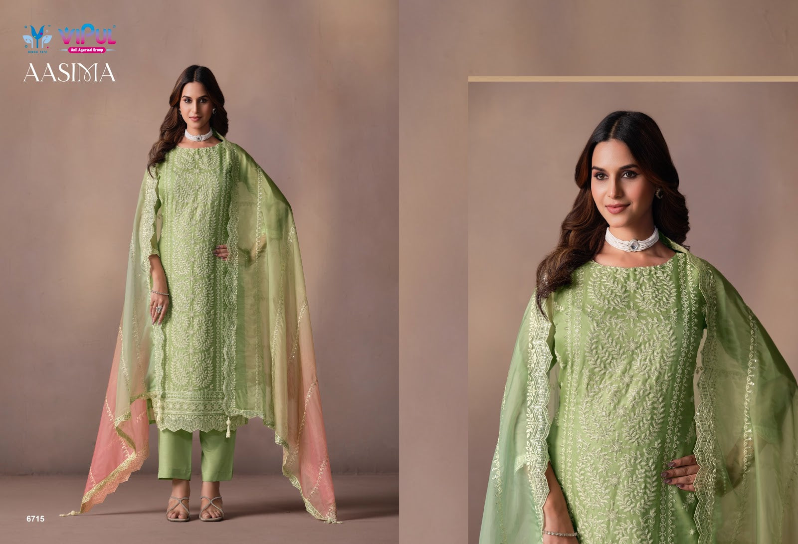 Aasima Vipul Organza Pant Style Suits Manufacturer Ahmedabad