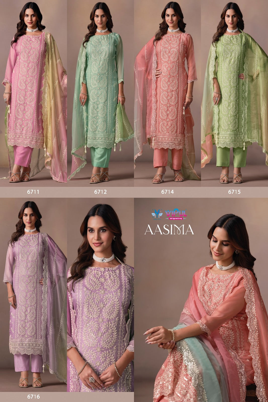 Aasima Vipul Organza Pant Style Suits Manufacturer Ahmedabad