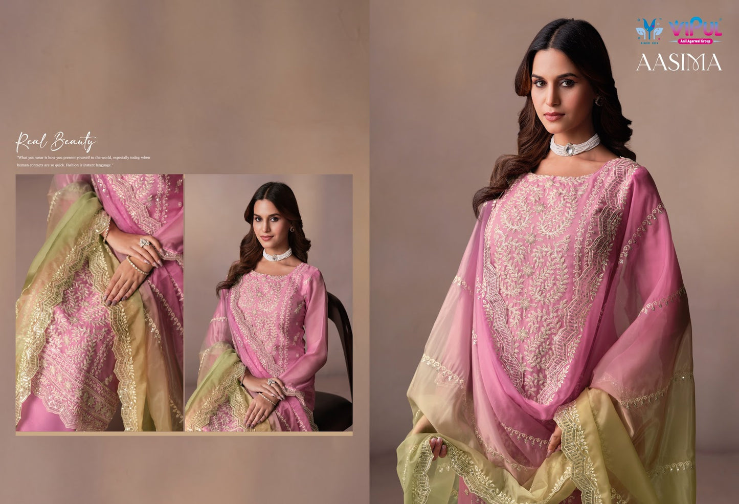 Aasima Vipul Organza Pant Style Suits Manufacturer Ahmedabad