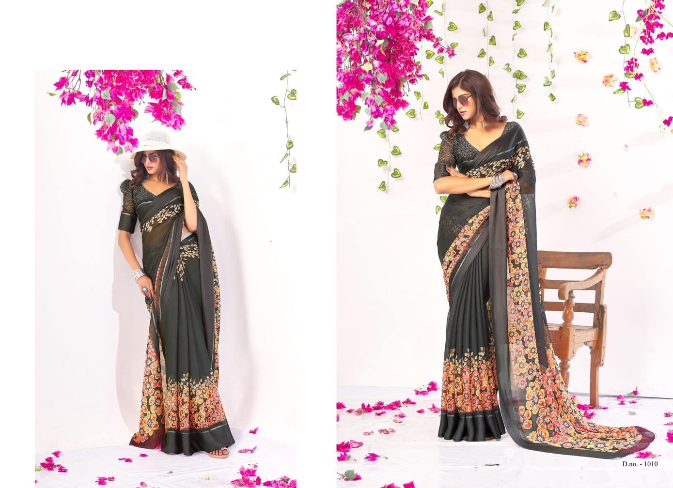 Aasma Mahamani Creation Dull Moss Sarees Wholesale Price