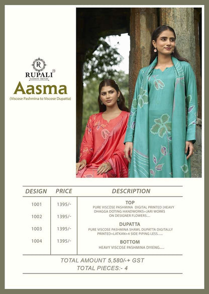 Aasma Rupali Pashmina Suits Supplier India