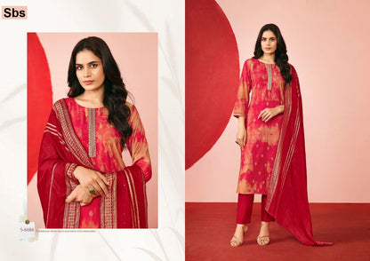 Aasma Sbs Roman Silk Readymade Pant Style Suits Wholesale Rate